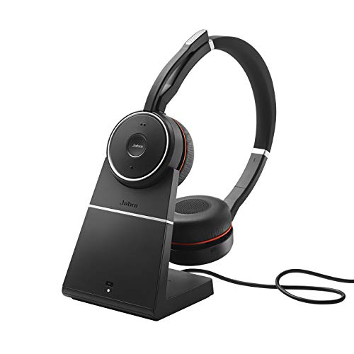 Jabra Evolve 75 SE Schnurloses Stereo-Headset - Bluetooth-Headset mit Mikrofon mit ANC und Ladestation - Für MS Teams zertifiziert, kompatibel mit allen gängigen Plattformen - Schwarz von Jabra