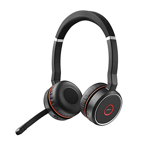Jabra Evolve 75 SE Schnurloses Stereo-Headset-Bluetooth-Headset mit Mikrofon mit aktiver Geräuschunterdrückung-Für MS Teams zertifiziert,kompatibel mit allen gängigen Plattformen-Schwarz, 7599-842-109 von Jabra