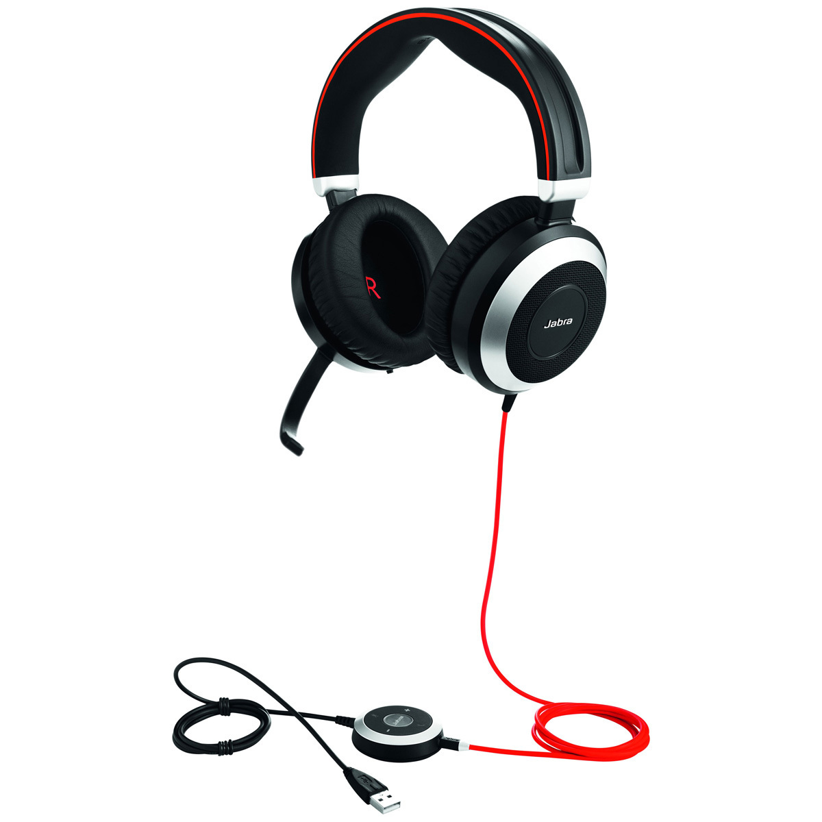Jabra Evolve 80 Headset, Stereo, Kabelgebunden, USB, 3,5mm Klinke, Optimiert für Unified Communication von Jabra