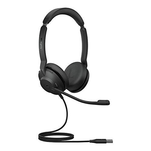 Jabra Evolve2 30 Headset – Noise Cancelling Microsoft Teams Certified Stereo Headphones with 2-Microphone Call Technology – USB-A Cable – Black von Jabra