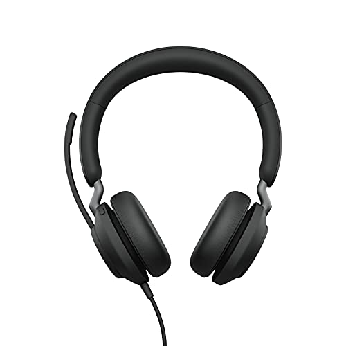 Jabra Evolve2 40 PC Headset – Noise Cancelling Microsoft Teams Certified Stereo Headphones With 3-Microphone Call Technology – USB-A Cable – Black von Jabra