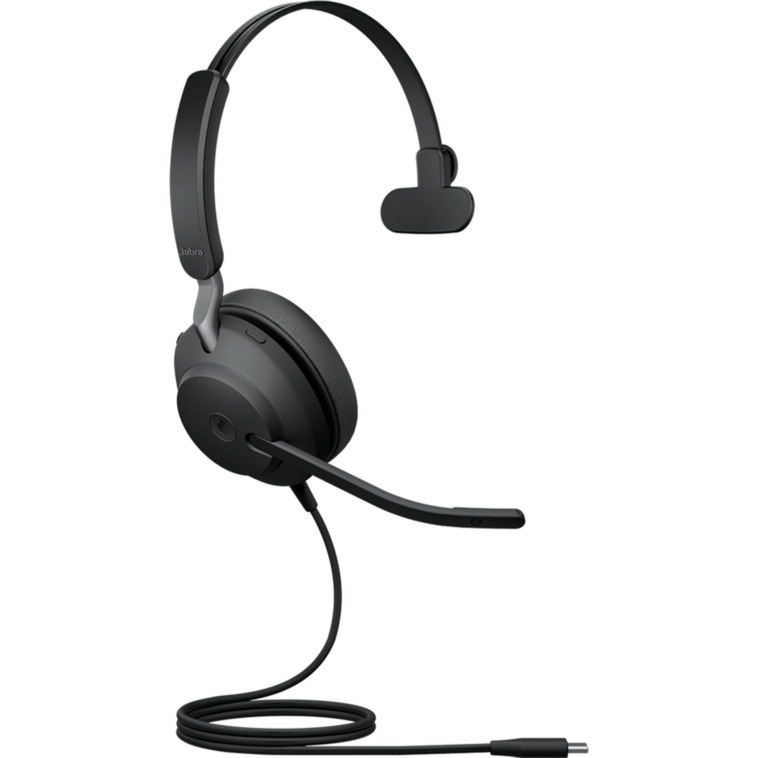 Jabra Evolve2 40 SE, Einseitiges Headset, Kabelgebunden USB-C-Anschluss, 3 Mikrofone, Geräuschisolierendes Design, MS Teams zertifiziert von Jabra
