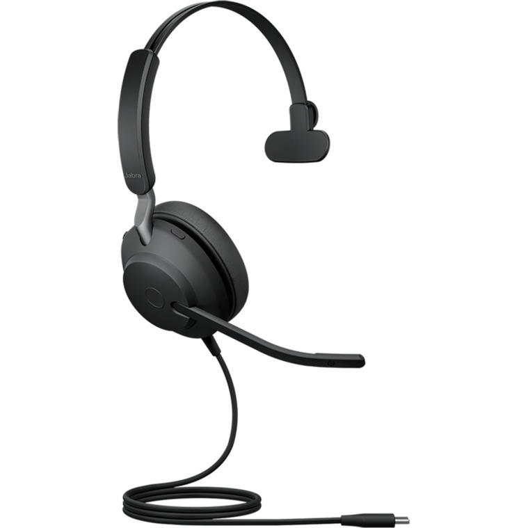 Jabra Evolve2 40 SE, Einseitiges Headset, Kabelgebunden USB-C-Anschluss, 3 Mikrofone, Geräuschisolierendes Design, UC-Plattformen kompatibel von Jabra