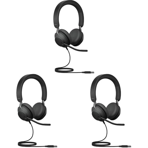 Jabra Evolve2 40 SE - Kabelgebundenes Stereo-Headset mit Geräuschunterdrückung und 3-Mikrofon-Technologie - USB-A-Kabel - für MS Teams Zertifiziert, auch mit Anderen Plattformen kompatibel - Schwarz von Jabra