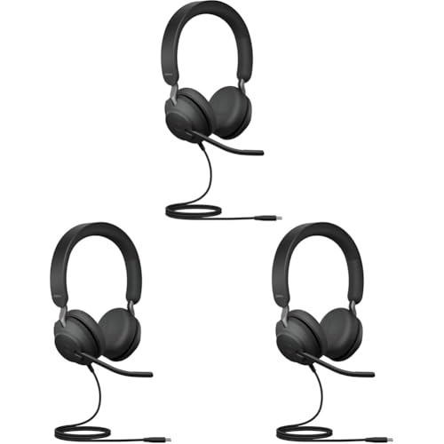 Jabra Evolve2 40 SE - Kabelgebundenes Stereo-Headset mit Geräuschunterdrückung und 3-Mikrofon-Technologie - USB-C-Kabel - Mit Allen führenden Unified Communications-Plattformen kompatibel - Schwarz von Jabra