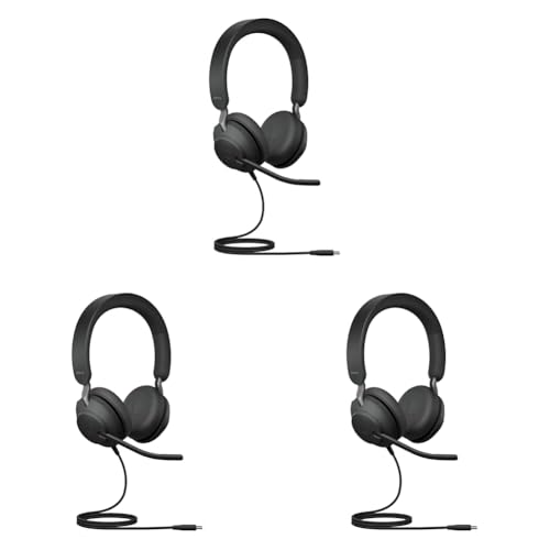 Jabra Evolve2 40 SE - Kabelgebundenes Stereo-Headset mit Geräuschunterdrückung und 3-Mikrofon-Technologie - USB-C-Kabel - für MS Teams Zertifiziert, auch mit Anderen Plattformen kompatibel - Schwarz von Jabra