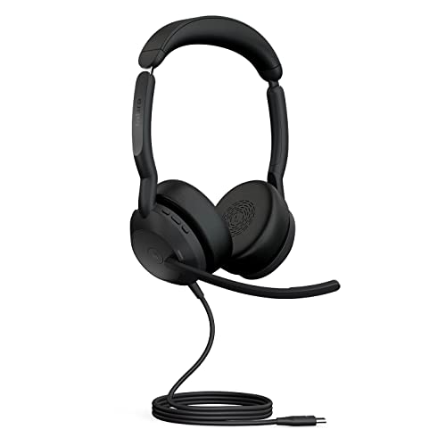 Jabra Evolve2 50 - Kabelgebundenes Stereo-Headset mit Jabra Air Comfort - Mikrofone mit aktiver Geräuschunterdrückung (ANC) - für MS Teams zertifiziert, mit anderen Plattformen kompatibel - Schwarz von Jabra