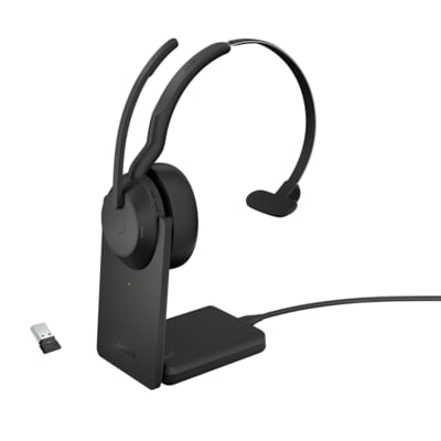 Jabra Evolve2 55 MS Mono USB Headset schwarz USB-A Ladestation von Jabra