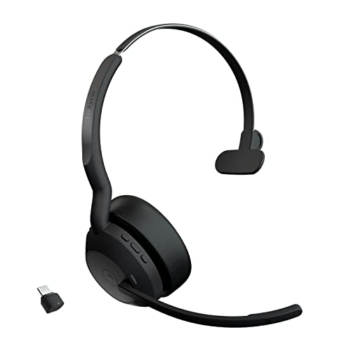 Jabra Evolve2 55 - schnurloses Mono-Headset mit Jabra Air Comfort - Mikrofone mit Geräuschunterdrückung und ANC - für MS Teams zertifiziert, mit anderen Plattformen kompatibel - Schwarz von Jabra