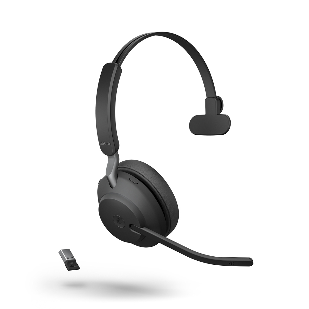 Jabra Evolve2 65 Bluetooth-Headset, Mono, kabellos, inkl. Link 380 USB-A von Jabra