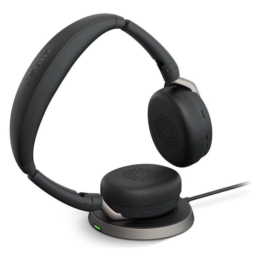 Jabra Evolve2 65 Flex, Ultrakompaktes Stereo Bluetooth Headset Aktive Geräuschunterdrückung (ANC), UC optimiert, incl. Bluetooth-Adapter Link380a und von Jabra