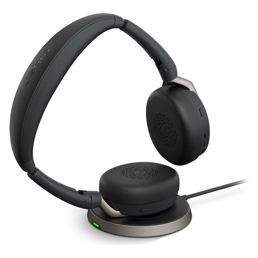 Jabra Evolve2 65 Flex, Ultrakompaktes Stereo Bluetooth Headset Aktive Geräuschunterdrückung (ANC), UC optimiert, incl. Bluetooth-Adapter Link380c und von Jabra