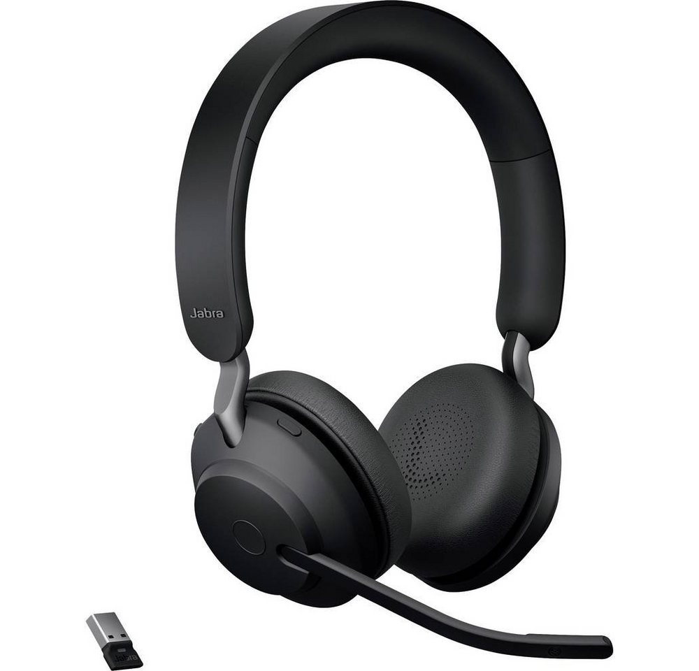Jabra Evolve2 65 Stereo UC USB-A Bluetooth black Kopfhörer (Lautstärkeregelung, Batterieladeanzeige, Mikrofon-Stummschaltung) von Jabra