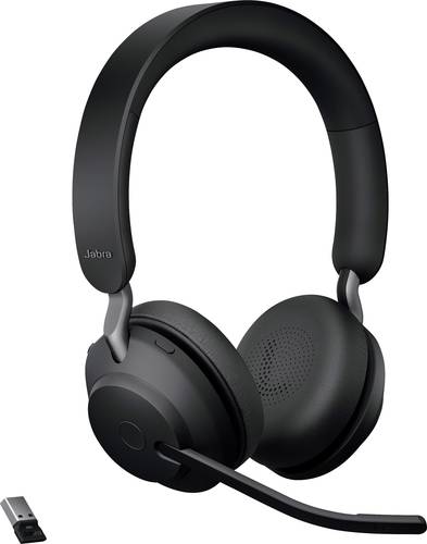 Jabra Evolve2 65 UC Telefon On Ear Headset Bluetooth® Stereo Schwarz Lautstärkeregelung, Batteriel von Jabra