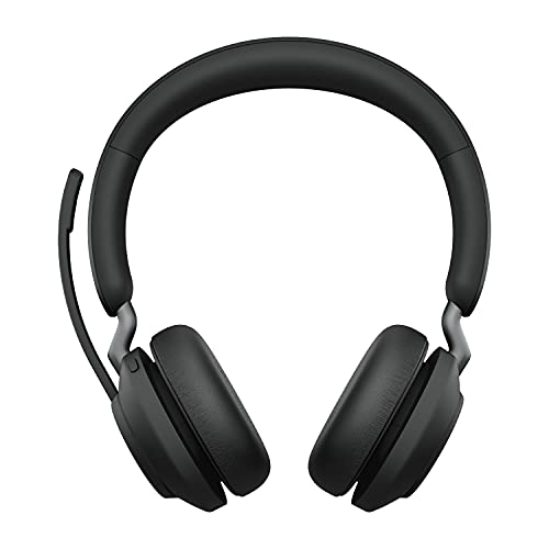 Jabra Evolve2 65 Wireless PC Headset – Noise Cancelling Microsoft Teams Certified Stereo Headphones With Long-Lasting Battery – USB-A Bluetooth Adapter – Black von Jabra