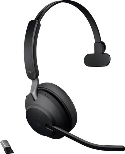 Jabra Evolve2 65 monaural Telefon On Ear Headset Bluetooth® Mono Schwarz Lautstärkeregelung, Batte von Jabra