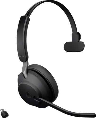 Jabra Evolve2 65 monaural Telefon On Ear Headset Bluetooth® Stereo Schwarz Lautstärkeregelung, Bat von Jabra