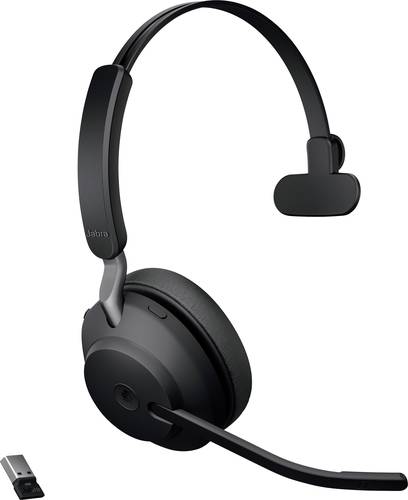 Jabra Evolve2 65 monaural Telefon On Ear Headset Bluetooth® Stereo Schwarz Lautstärkeregelung, Bat von Jabra