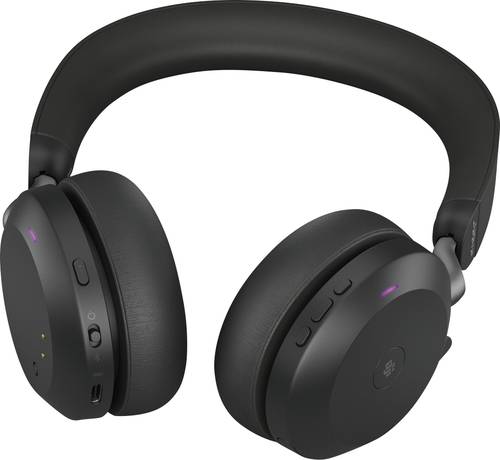 Jabra Evolve2 75 Telefon On Ear Headset Bluetooth®, kabelgebunden Schwarz Batterieladeanzeige, Mikr von Jabra