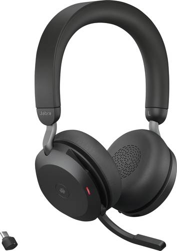 Jabra Evolve2 75 Telefon On Ear Headset Bluetooth®, kabelgebunden Schwarz Batterieladeanzeige, Mikr von Jabra