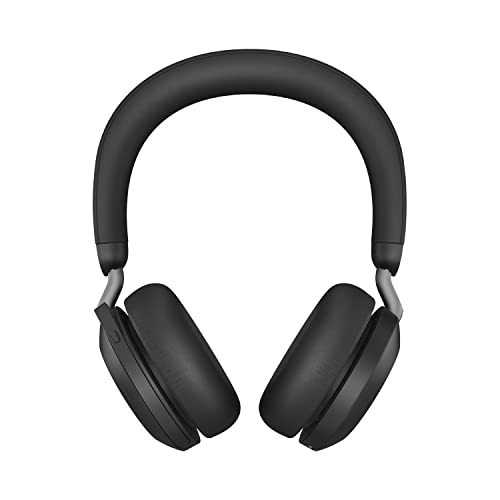 Jabra Evolve2 75 Wireless PC Headset with 8-Microphone Technology - Dual Foam Stereo Headphones with adjustable Advanced Active Noise Cancellation, USB-A Bluetooth Adapter and UC Compatibility - Black von Jabra