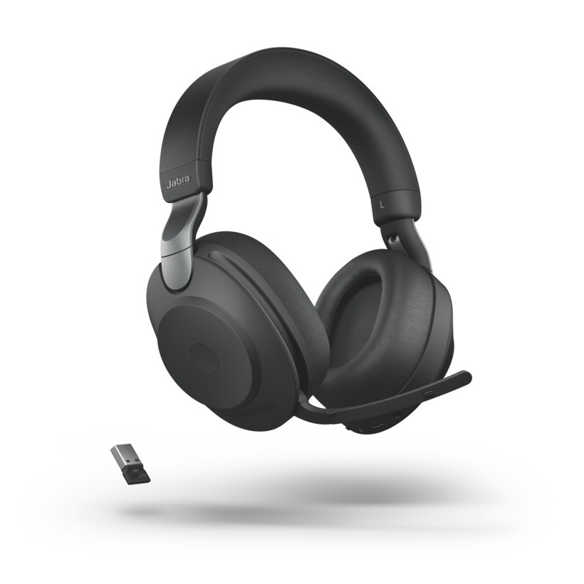Jabra Evolve2 85 Headset, Stereo, kabellos, schwarz Bluetooth, inkl. Link 380 USB-A von Jabra