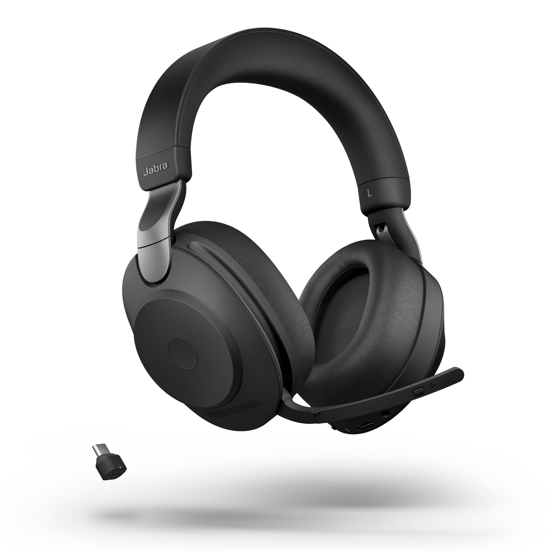 Jabra Evolve2 85 Headset, Stereo, kabellos, schwarz Bluetooth, inkl. Link 380 USB-C, Optimiert Microsoft Teams von Jabra