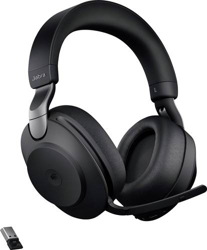 Jabra Evolve2 85 MS Telefon Over Ear Headset Bluetooth®, kabelgebunden Stereo Schwarz Mikrofon-Raus von Jabra