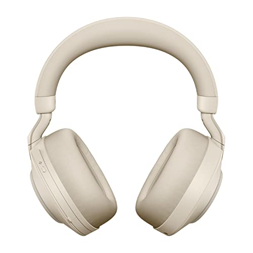 Jabra Evolve2 85 Wireless PC Headset – Noise Cancelling Microsoft Teams Certified Stereo Headphones With Long-Lasting Battery – USB-A Bluetooth Adapter – Beige von Jabra