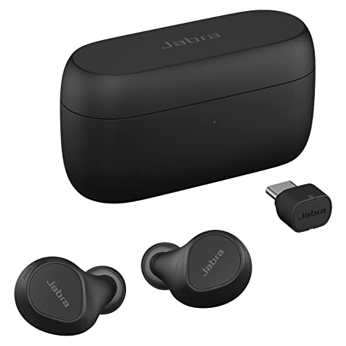 Jabra Evolve2 Buds True Wireless Bluetooth mit aktiver Geräuschunterdrückung (ANC), Jabra MultiSensor Voice-Technologie und Wireless-Charging-Pad - für Online-Meeting-Apps zertifiziert - Schwarz von Jabra