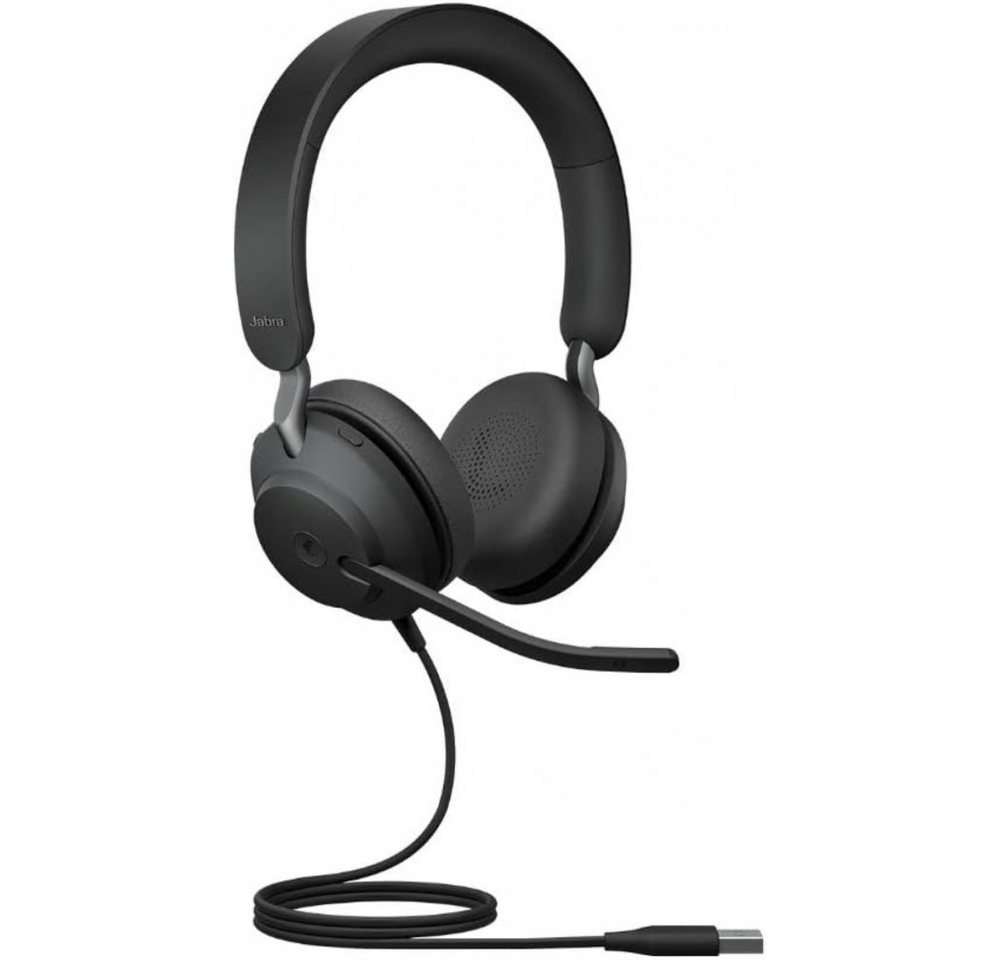 Jabra Evolve2 Stereo MS - Over Ear Headset - schwarz Kopfhörer (Rauschunterdrückung) von Jabra