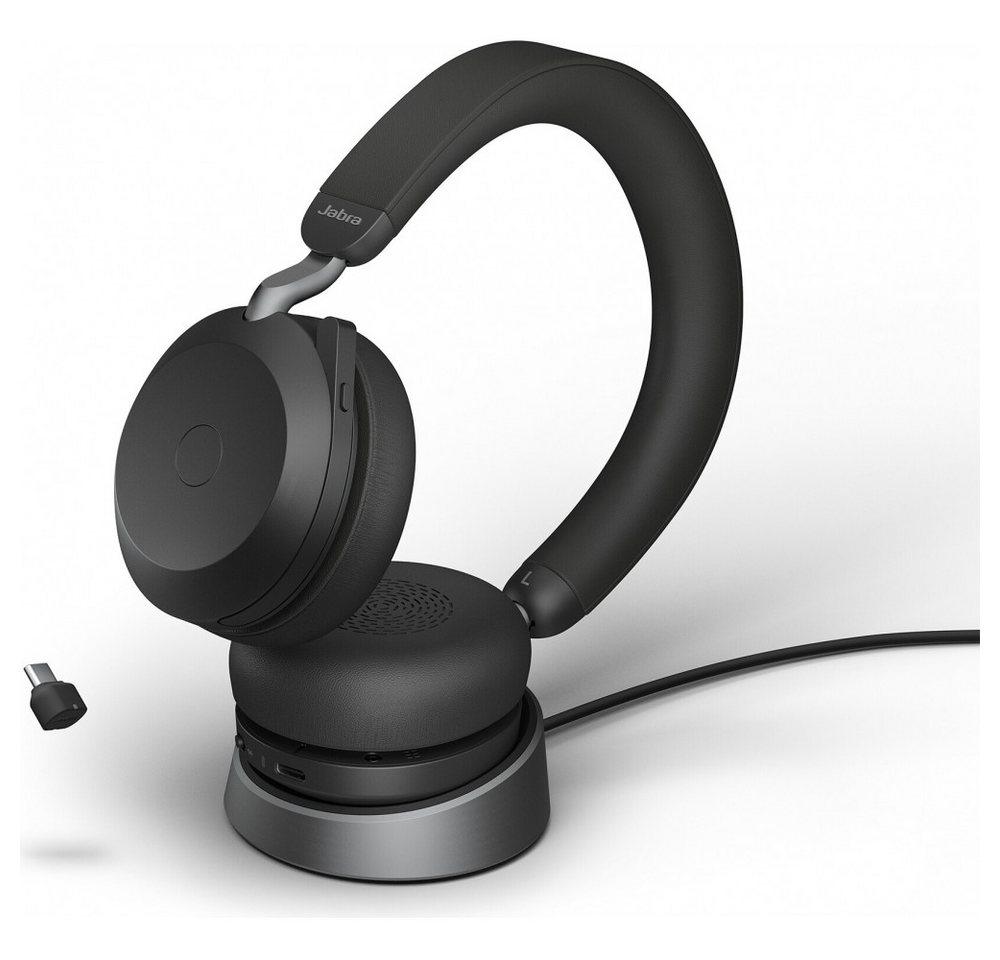 Jabra Jabra Evolve2 75 UC Stereo Bluetooth Headset mit Dock. Kopfhörer (Aktive Geräuschunterdrückung integriert, Bluetooth 5.2, Aktive Geräuschunterdrückung integriert) von Jabra