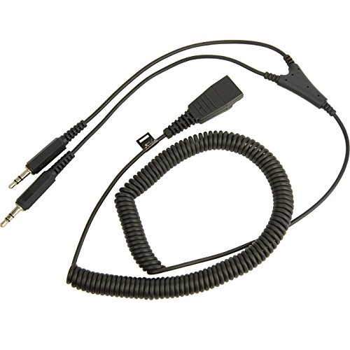 Jabra PC-Spiralkabel Quick Disconnect auf 2 x 3,5mm Klinkenstecker, gewendelt von Jabra