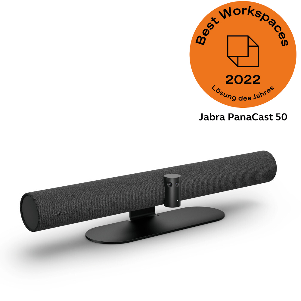 Jabra PanaCast 50 Videokonferenzsystem, 4K UHD Auflösung, 8 Mikrofone, 4 Lautsprecher, MS Teams zertifiziert von Jabra