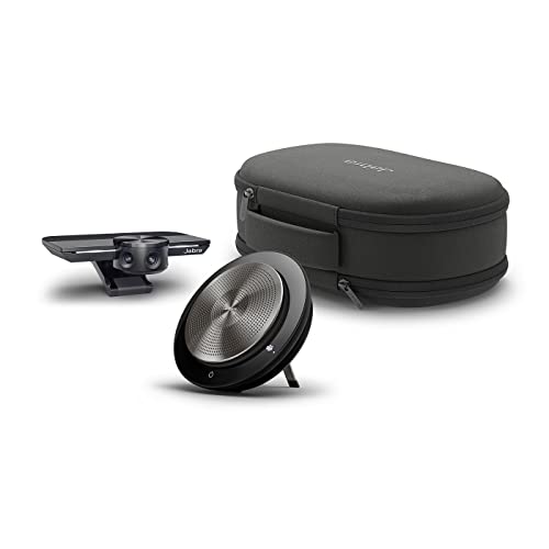 Jabra PanaCast Meet Anywhere Videokonferenz-Bundle - Videokamera, Panorama-Ansicht in 4K-Auflösung, Jabra Speak 750 - MS Teams zertifiziert, Zoom & Google Meet kompatibel - Reiseetui & 1 m USB-Kabel von Jabra