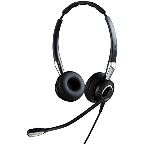 Jabra Q711364 BIZ 2400 II QD Duo langlebiges Call-Center-Kabel-Headset für Festnetztelefone mit,Geräuschunterdrückung und Wideband Wideband, Schwarz von Jabra