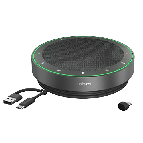 Jabra Speak2 75 Kabellose Bluetooth-Freisprecheinrichtung für Arbeit und Musik - 4 Mikrofone, 65-mm-Lautsprecher - Neue Kopplungsfunktion, USB-C-Adapter,Zoom und Google Meet, Dunkelgrau Jabra Speak2 75 Kabellose Bluetooth-Freisprecheinrichtung für Arbeit und Musik - 4 Mikrofone, 65-mm-Lautsprecher - Neue Kopplungsfunktion, USB-C-Adapter,Zoom und Google Meet, Dunkelgrau von Jabra