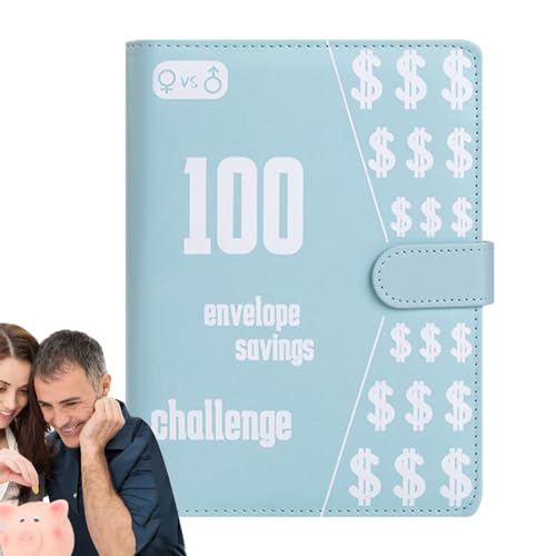 Jacekee Spar-Challenge-Ordner mit 100 Umschlägen - Budgetplaner und Sparherausforderungsbuch mit Umschlägen | Sparbuch zum Budgetieren und Geldsparen von Jacekee