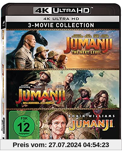Jumanji 1-3 - 3-Disc-Set (3 UHD, Limited Edition) exklusiv bei Amazon.de [Blu-ray] von Jack Kasdan