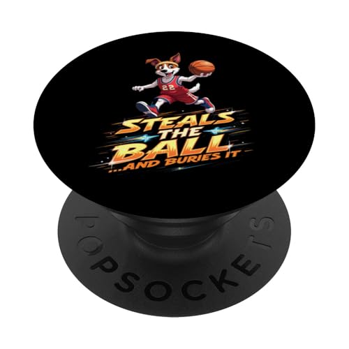 Lustiges Basketball-Geschenk für Jack Russell Terrier Hundeliebhaber PopSockets Klebender PopGrip Lustiges Basketball-Geschenk für Jack Russell Terrier Hundeliebhaber PopSockets Klebender PopGrip von Jack Russell Terrier Fun Designs