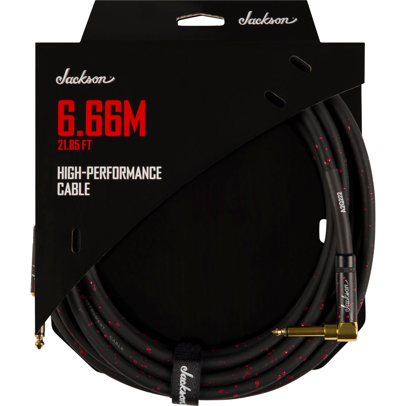 Jackson High Performance Black/Red Jack Cable with Straight/Right-Angled Plugs (6.66m) von Jackson