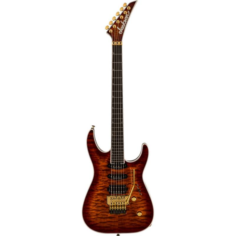 Jackson Pro Plus Series Soloist SLA3Q EB Amber Tiger Eye Electric Guitar with Gig Bag von Jackson