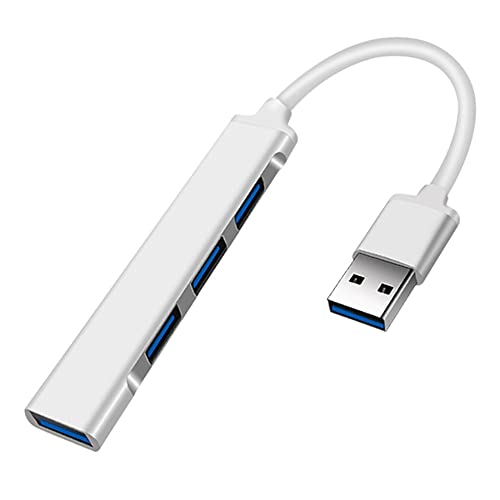 JacobsParts UH3-P USB 3.0 4 Port Hub Splitter Slim & Sleek Aluminium für PC Mac Laptop Desktop (Silber) von JacobsParts