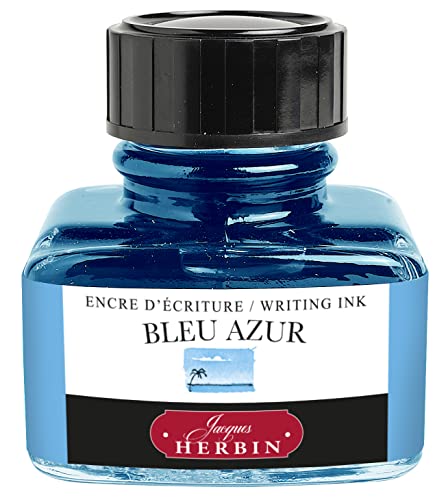 J.Herbin 13012T Tinte für Füller, 30 ml, azurblau von Jacques Herbin