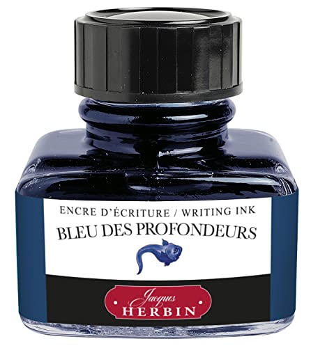 J.Herbin 13018T Tinteflakon 30 ml für Federhalter, 1 Stück, Dunkelblau von Jacques Herbin