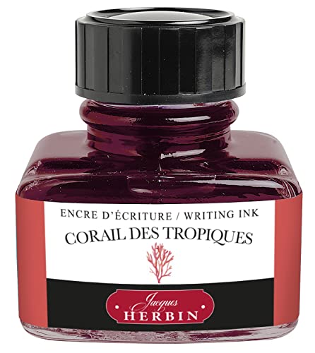 J.Herbin 13059T Tinteflakon 30 ml für Federhalter, 1 Stück, korallenrot von Jacques Herbin