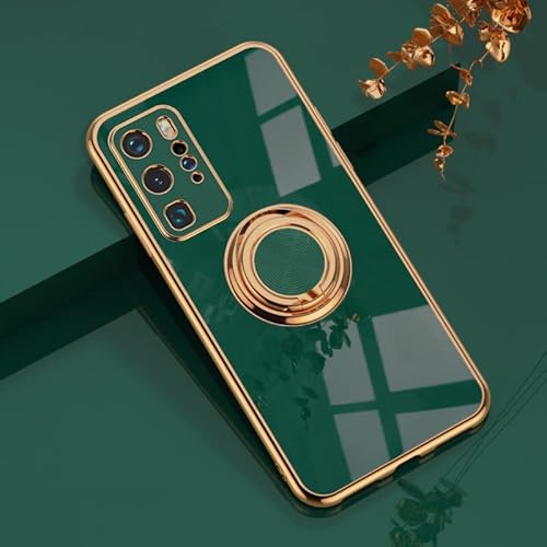 Jacyren Huawei P20 Pro Hülle Silikon Handyhülle Huawei P20 Pro mit Ring Halter Ständer Kratzfeste Ultra Dünn Silikonhülle Glitzer TPU mit Ring Case Cover Hülle für Huawei P20 Pro, Grün von Jacyren