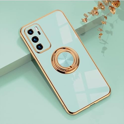 Jacyren Huawei P20 Pro Hülle Silikon Handyhülle Huawei P20 Pro mit Ring Halter Ständer Kratzfeste Ultra Dünn Silikonhülle Glitzer TPU mit Ring Case Cover Hülle für Huawei P20 Pro, Helles Cyan von Jacyren