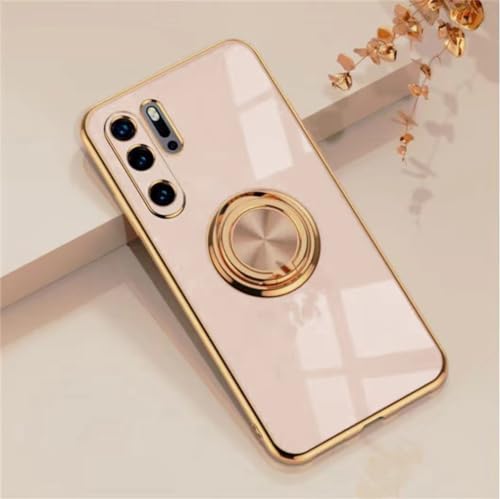 Jacyren Hülle für Huawei P30 Pro Handyhülle P30 Pro Schutzhülle,Casemagnetische KFZ Halterung Ultradünnes Silikon Schale 360-Grad Finger-Halter Anti Fall Cover. (Huawei P30 Pro, Milchtee Farbe) von Jacyren