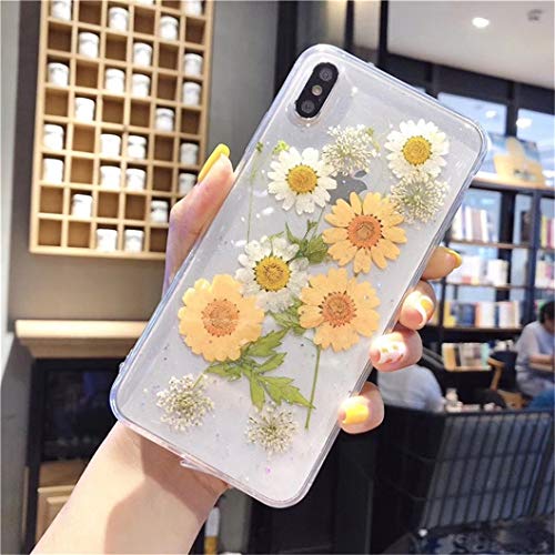 Jacyren Hülle Kompatibel iPhone 7 Plus, Hülle iPhone 8 Plus Ultra Dünn Silikon Cover Transparent Handyhülle, Stoßfest Anti-Kratz Getrocknete Blumen Bumper Tasche Schutzhülle Case für iPhone 7 Plus von Jacyren